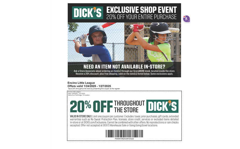 ELL Discount at Dick's